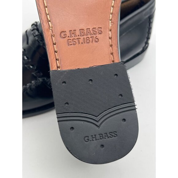 G.H. Bass Womens Weejuns Black Leather Loafers Size 6M Classic Moc Toe Slip-On S - Picture 12 of 12